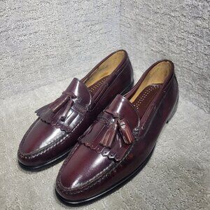 GH Bass Classic Quimby Men's Size 13D US Burgundy Leather Tassel Loafers Shoes
